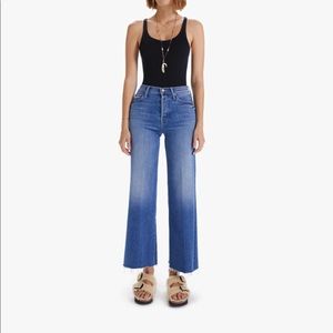 High waisted wide leg mother jeans